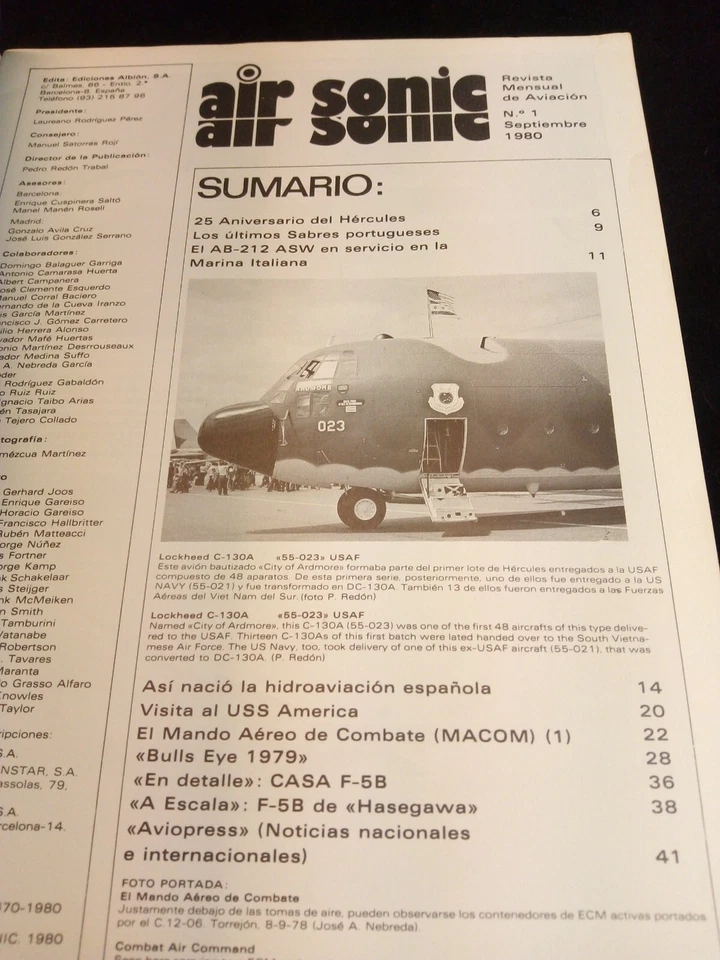 Air Sonic Monthly Aviation Magazine Spain Spanish Text No # 1 Septiembre 1980 - Image 3 of 3