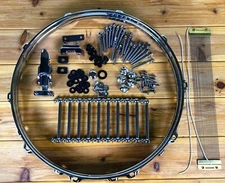 14" Chrome Snare Drum Hardware Kit with Tube Lugs Bridged Strainer and Butt
