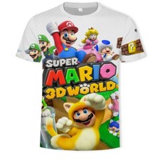 Super Mario Bros 3D World T Shirt, XL, Nintendo, Princess, Racoon, Luigi, Toad,