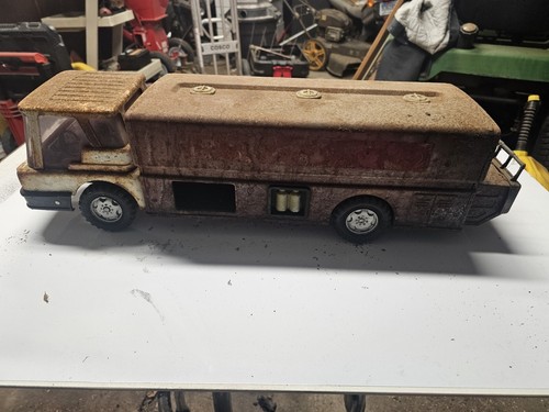 1960'S TEXACO GAS FUEL TANKER TRUCK PRESSED STEEL BROWN & BIGELOW. Vintage - Picture 8 of 9