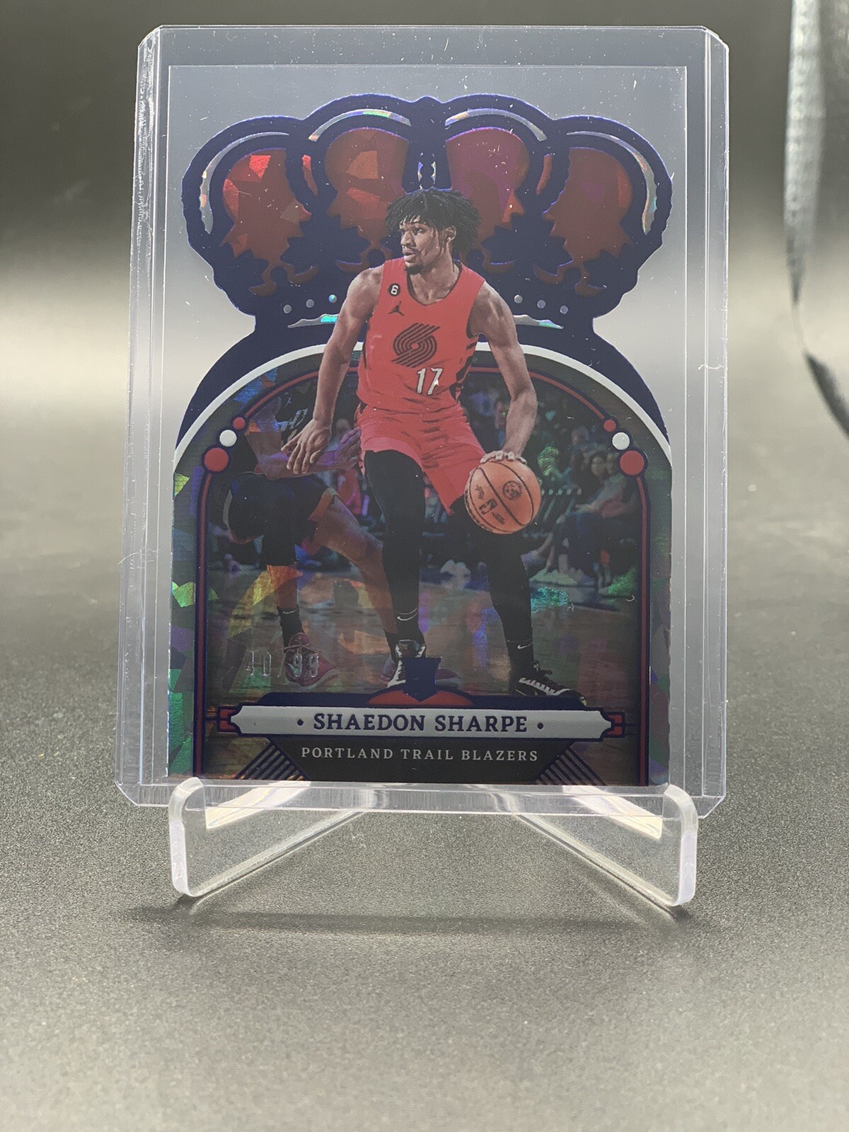 SHAEDON SHARPE 2022-23 CROWN ROYALE CRYSTAL #48 BLAZERS RC /99