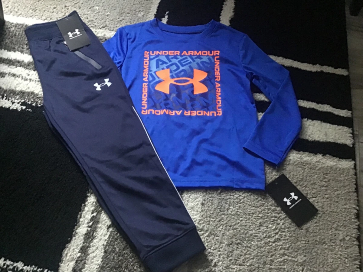 NWT Under Armour Boys YXL Blue Gray/Lt Gray Cold Gear Loose Fit