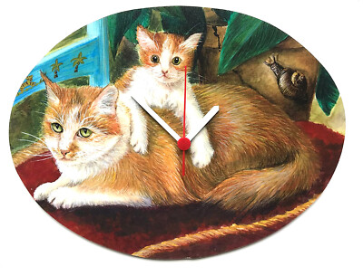 Ginger Cat Uhr - Ginger Kitten Uhr - Ginger & White Cats Ginger Katzen CP2-C