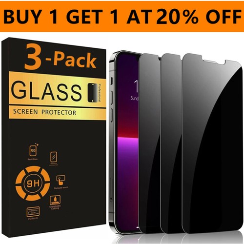 3 Pack for iPhone 15 14 13 12 Pro Max X Privacy Tempered Glass Screen Protector - Picture 19 of 41