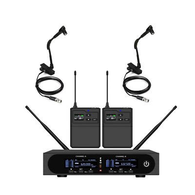 Dual Wireless Saxophone Microphone for Shure Instrument Microphone