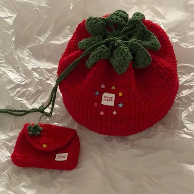 Crochet Tomato Pouch, Handmade Mini Tomato Wallet, Amigurumi Tomato Pouch