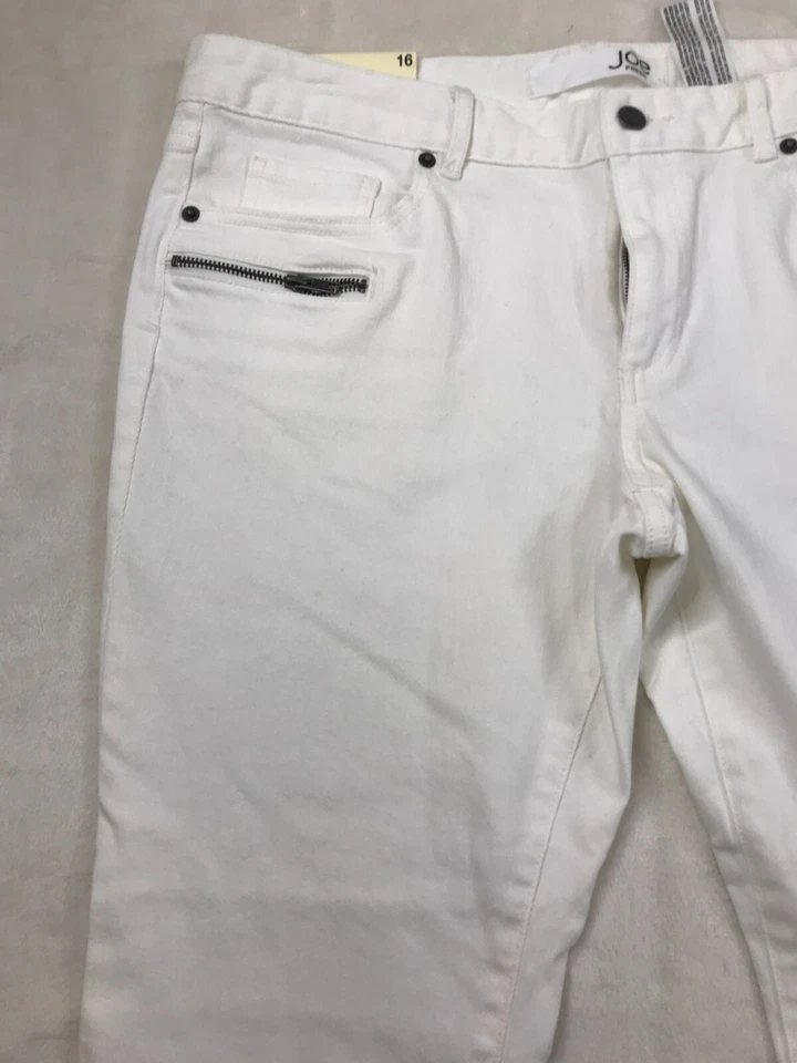 Pantalones Joe Fresh para mujer talla 16 blancos ajustados cintura baja bolsillos con cremallera #2983 Foto 2 de 4