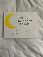 "Love you to the moon and back" original artwork on canvas by child artist