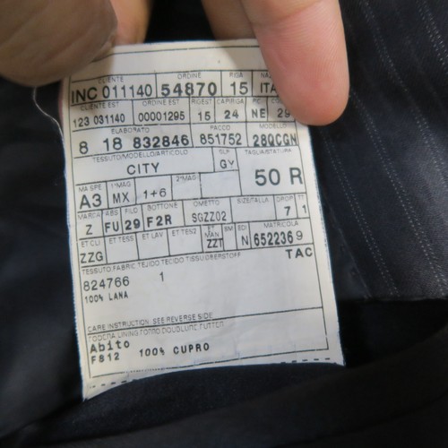 Ermenegildo Zegna Mens Suit Blazer Jacket 50R or 42 Black Pinstripe Wool Work - Picture 5 of 6