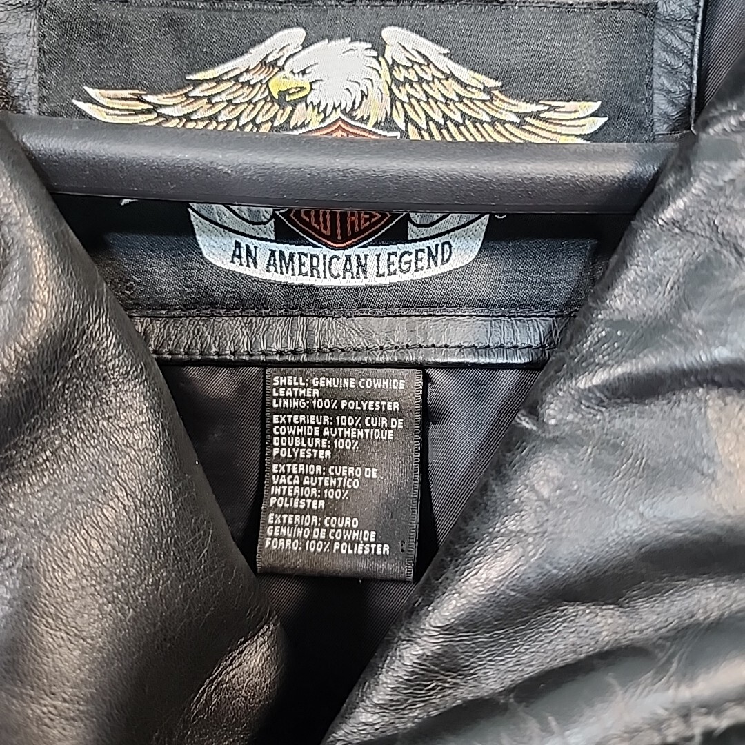 Harley Davidson Men's USA Made Embossed Eagle Black Leather Harley Davidson Men's USA Made Embossed Eagle Black Leather