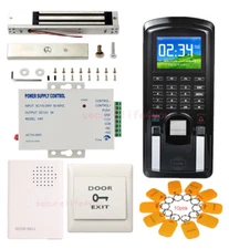 Color Display Biometric Fingerprint Access Control Kit Magnetic Lock Power Unit