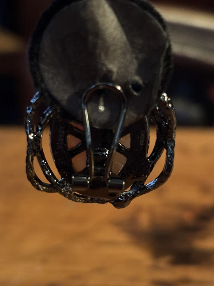 AMEDEO NYC CZ FRAMED CAMEO Black Tone Hand carved - Image 4 of 4