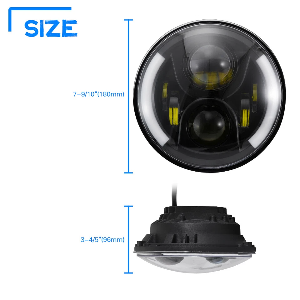 Motorcycle 7'' LED Round Headlight w/ Turn Signals Lights For Triumph Adventurer - Image 3 of 4