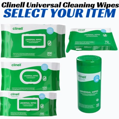 CLINELL SANITISING WIPES ANTIBACTERIAL WET WIPES KILLS 99.9% OF GERMS WIPES PACK