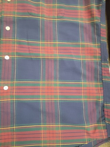 Vintage LL Bean Plaid Shirt Mens Medium 16-35 Button Tartan Scotch 90s USA - Picture 9 of 14