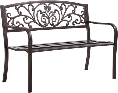 Garden Bench Park Bench Outdoor Bench Metal Bench for Yard Porch Work Entryway - Picture 8 of 10