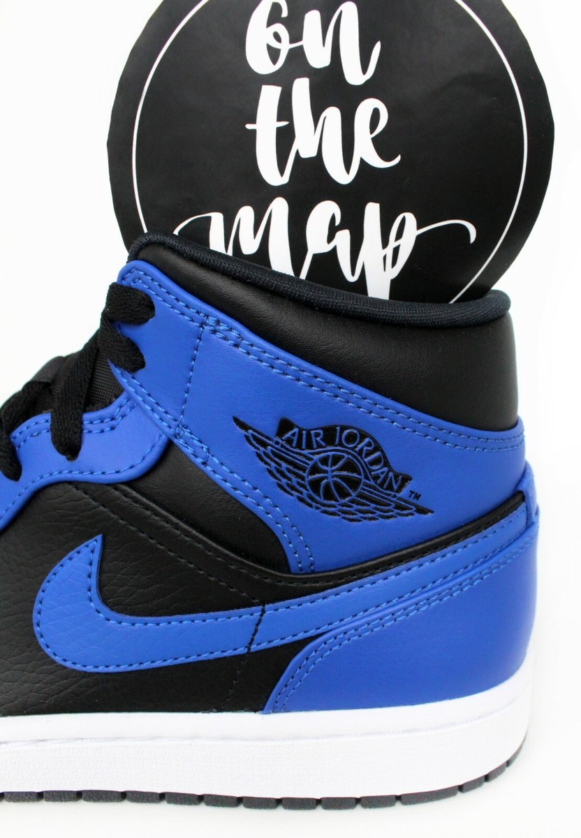 Nike Air Jordan 1 Retro Mid Black Hyper Royal Blue White UK