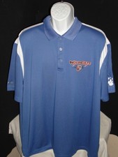 IZOD X-TREME FUNCTION BLUE/WHITE POLY S/S GOLF POLO SHIRT SZ. 2XL WILDCATS LOGO