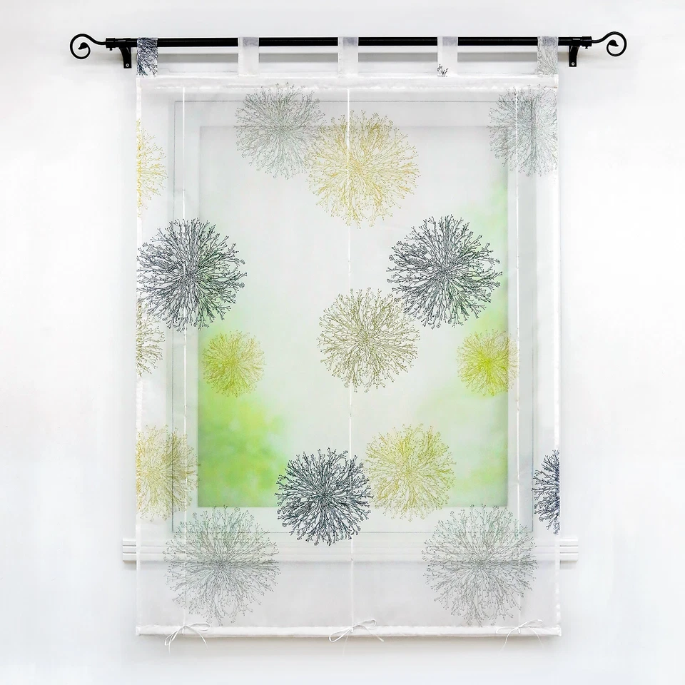 Raffrollo mit Schlaufen Raffgardinen Bändchenrollo Vorhang Küche Gardinen Modern - Bild 4 von 4