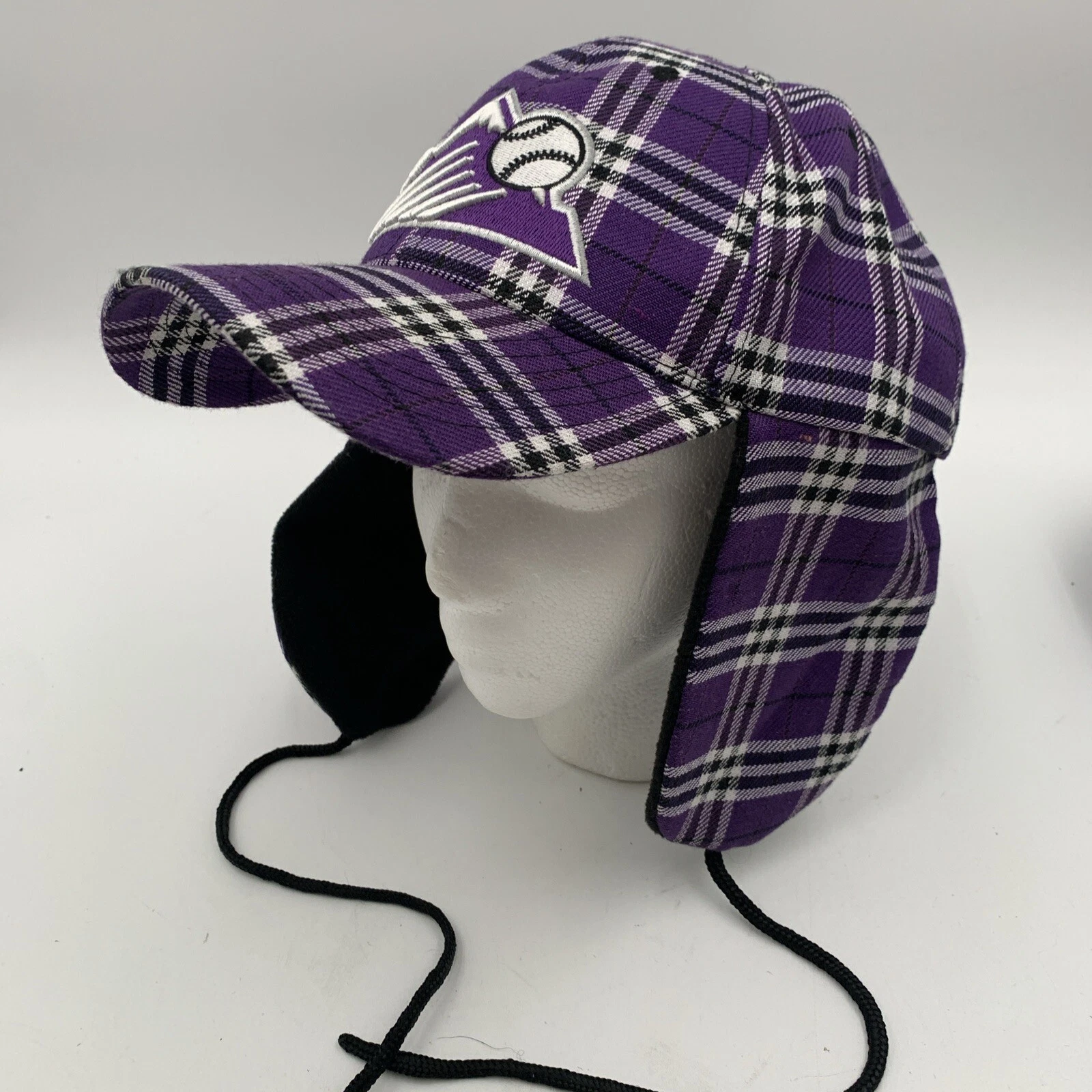 Colorado Rockies Plaid Hat With Fleece Lined Ear Flaps Snapback By Melon Wear