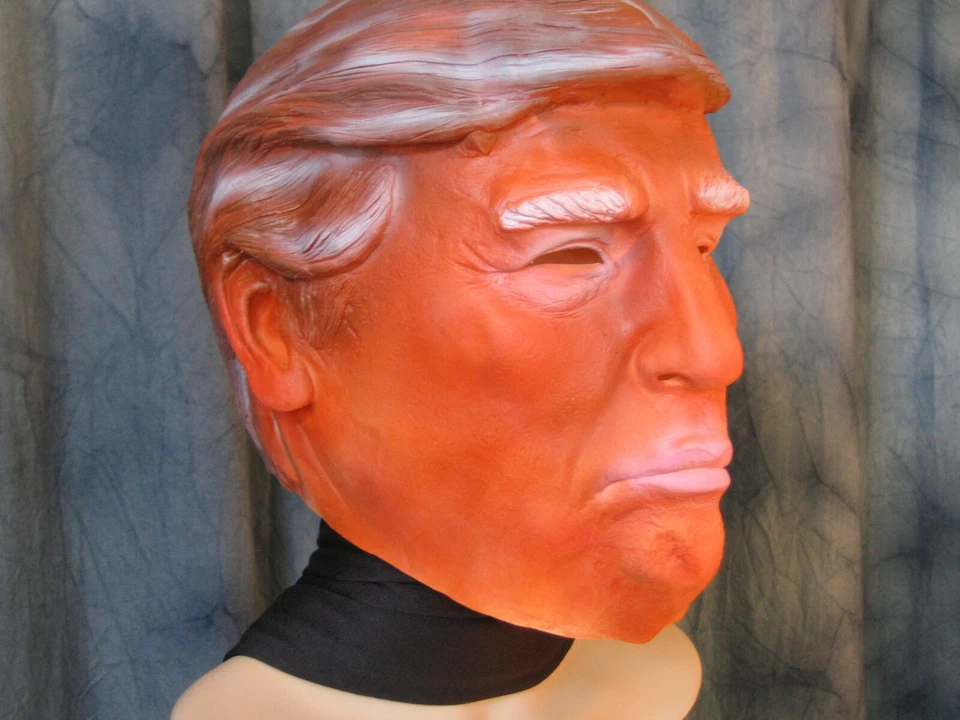 DONALD TRUMP MASKE, CELEBRITY Mr PRESIDENT männliche Latex Promi Maske angry ROT - Bild 2 von 4