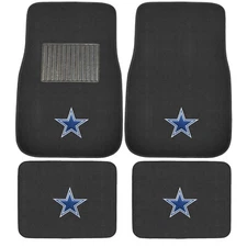New 4pcs NFL Dallas Cowboys Car Truck Front Rear Carpet Floor Mats Set