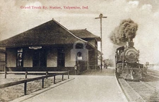 Grand Trunk Railway Station c.1910 Valparaiso IN Vintage Postcard COPY