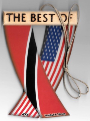Rear view mirror car flags Trinidad and Tobago and USA unity flagz for the car
