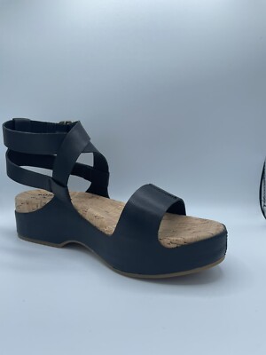 Kork-Ease Yadira Platform Sandal Sz 8 *NWB* Black Leather