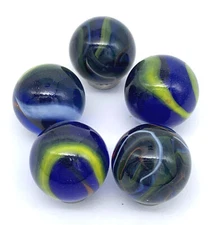 2nd Generation Michelangelo 16mm Glass Mega Marble Players Pk 5 Vacor Swirls