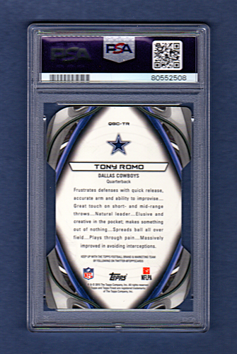 TONY ROMO 2015 FINEST GOLD REFRACTOR DIE CUT SP # / 75 NEW PSA 10 POP 1 COWBOYS - Picture 2 of 2