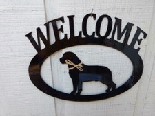 Rottweiler Handcrafted Metal Welcome Sign black silhouette Made in the USA