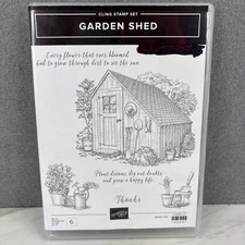 Stampin' Up! GARDEN SHED Cling Stamp Set of 6 RUBBER Stamps #149247