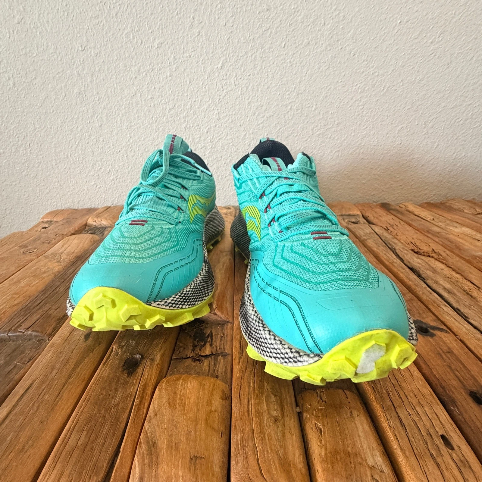 Saucony Endorphin Trail Running Shoes Teal Citron Yellow PWRTRAC Mens S20647-30