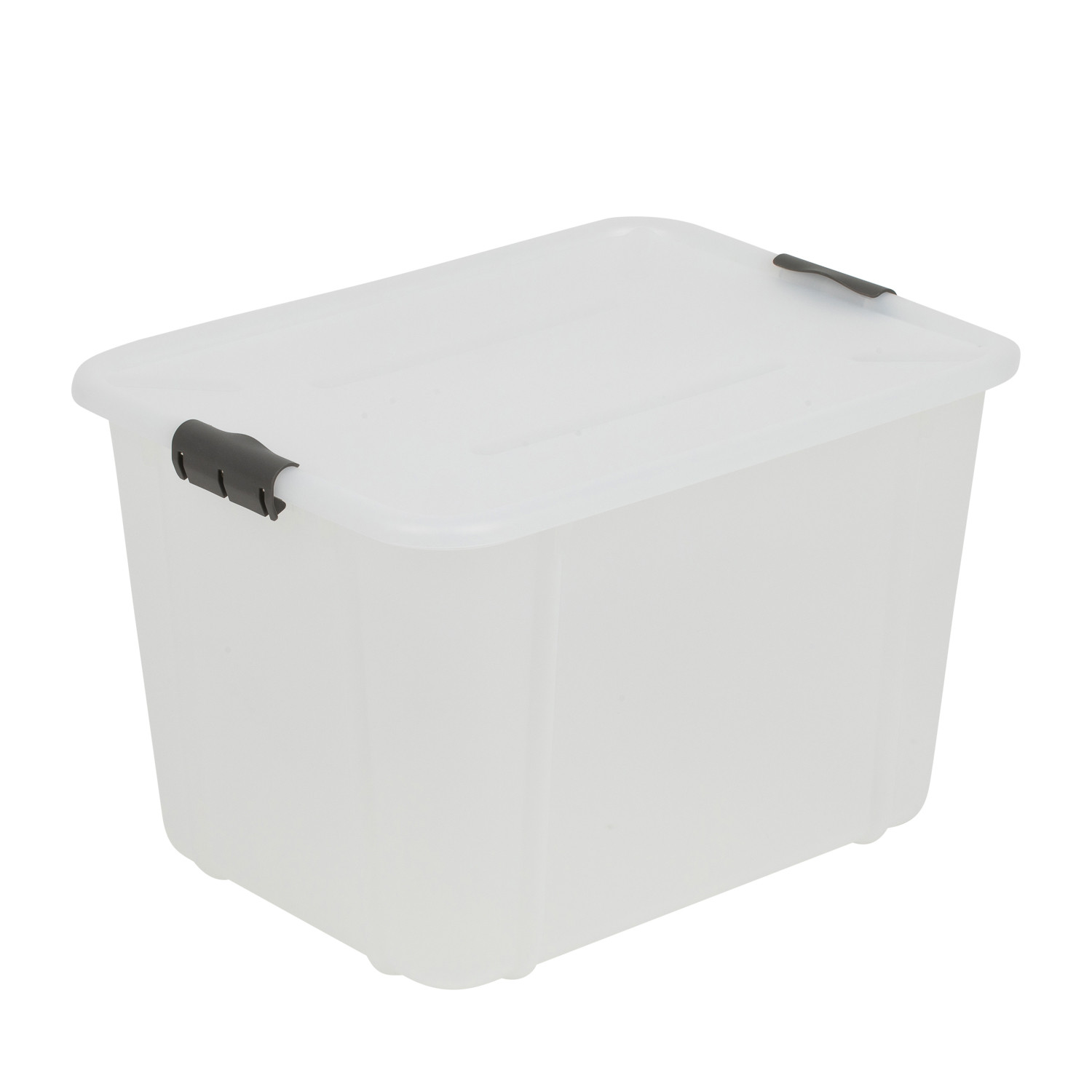 Boîte de rangement transparente 30L avec couvercle en plastique