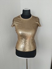 Michael Kors Damen T-Shirt gold Pailletten Größe XS