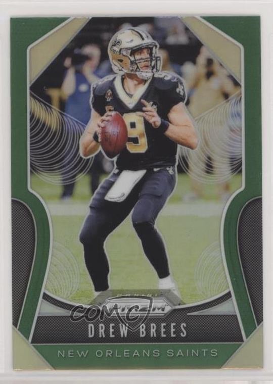 2019 Panini Prizm Green Prizm Drew Brees #186 03kc