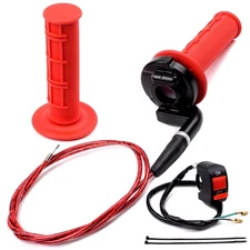 7/8 22mm Twist Throttle Accelerator Handle Grips Cable Clamp On Off Switch Mi...