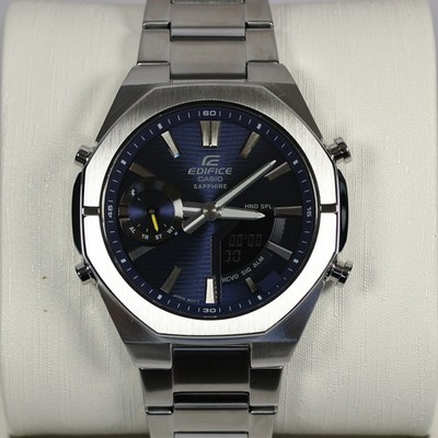 Casio Edifice Men's Blue Dial Stainless Steel Quartz Watch ECB-S10D-2AEF