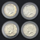 Kennedy Half Dollar Lot (2) 1964 (2) 1967 In Plastic Capsules