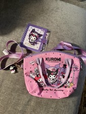 Kuromi 15th Anniversary Crossbody Bag w/Matching Notebook Kawaii Sanrio Pink set