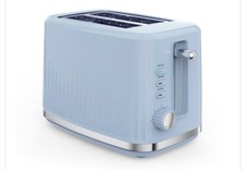 Lovely Nutmeg 2-Slice Classic Toaster Light Blue Defrost Reheat wide slots 