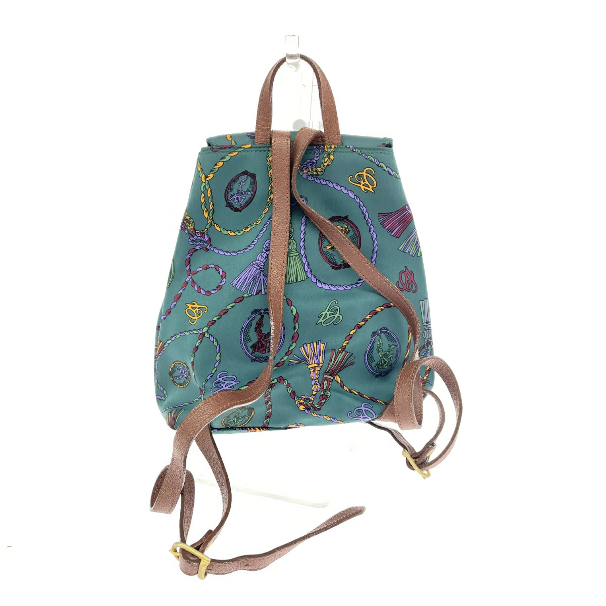 CHARLES JOURDAN Backpack Scarf Pattern Nylon Gree… - image 6