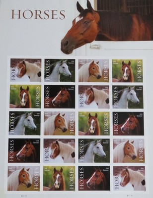 HORSES 2024 Collectors sheet of 20 USPS forever stamps #5891-5895 MNH