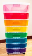 Really Useful Box Rainbow Color Art Drawer Tower