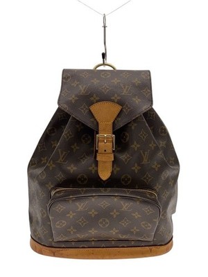 LOUIS VUITTON Backpack Mons Monogram Canvas PVC BRW Used