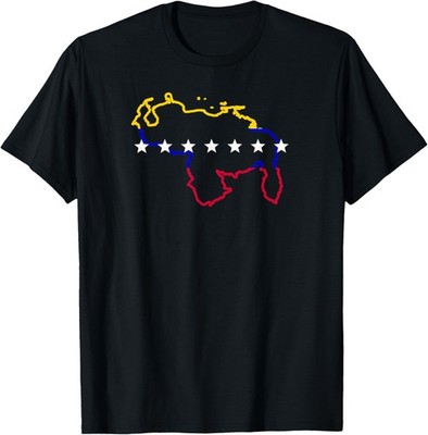 Venezuela Map 7 Stars Flag Modern Design Support Unisex T-Shirt