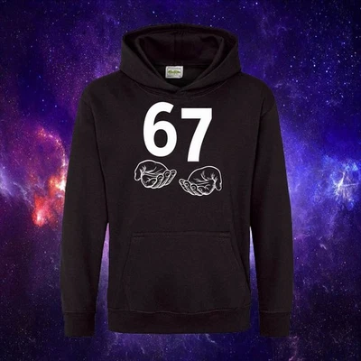 GILDAN Six Seven 6 7 Meme Funny Gift Gen Alpha Slang Kids/Adults Hoodie Hood Xmas gift