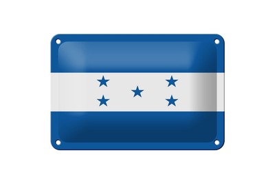 mrdeco Metall Schild 12x18cm gewölbt Honduras Flag of Honduras Schild