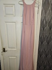 Jarlo London Ladies Baby Pink Occassion Long Sleevless Dress Size Uk8 Eur36